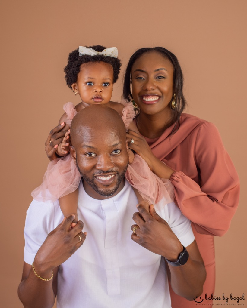 Perry with his wife and daughter